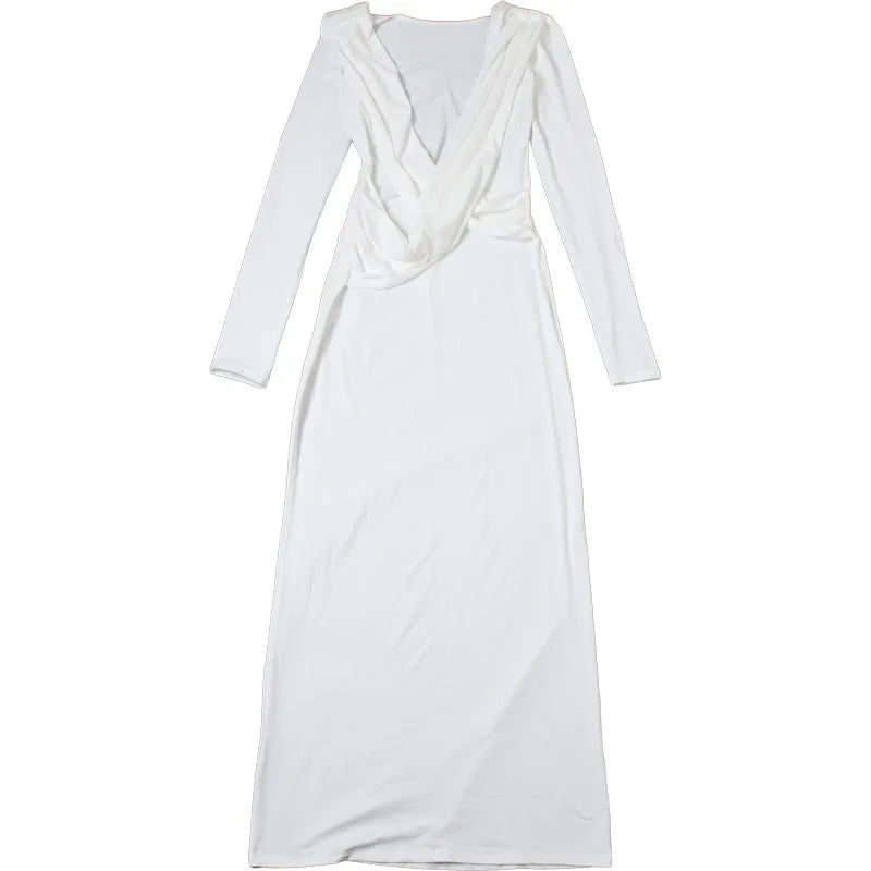 Backless Slim Fit Long Sleeve Dress – Elegant Autumn Style