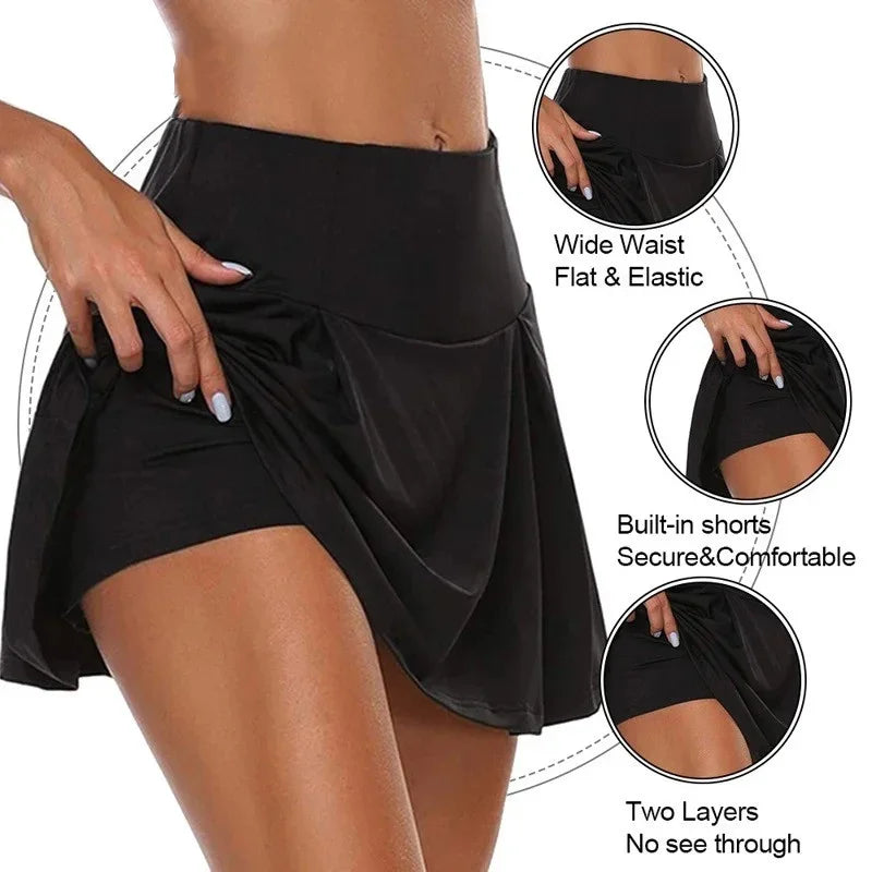 Women’s Summer High-Waist Tennis Mini Skirt