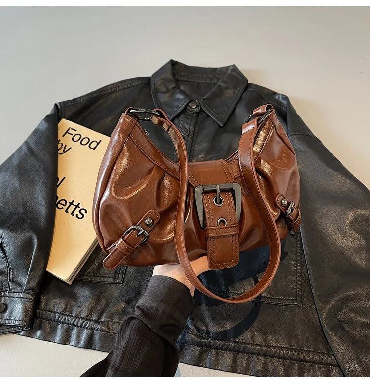 Retro Pleated Hobo Bag