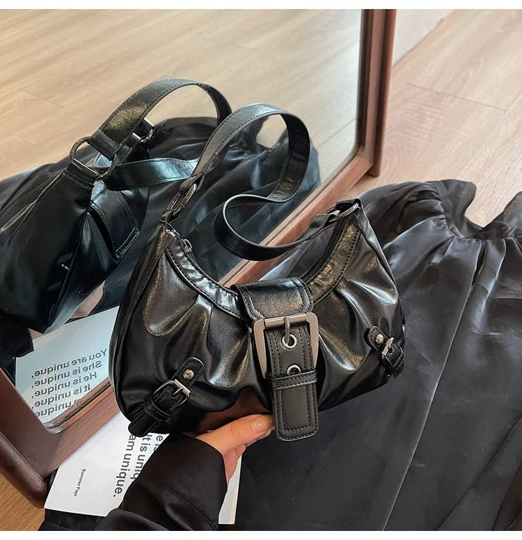 Retro Pleated Hobo Bag