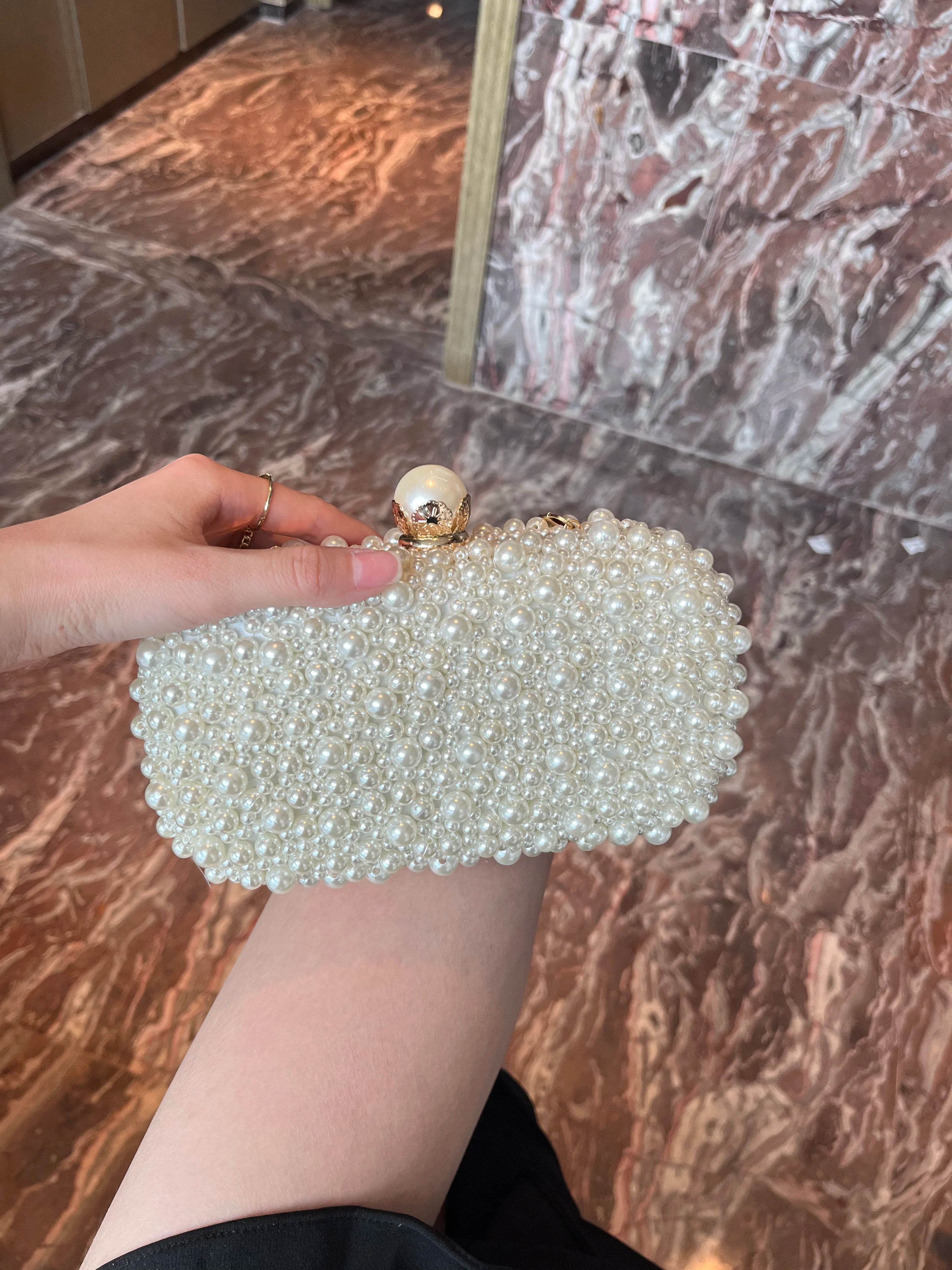 Luxury Pearl Beaded Evening Clutch