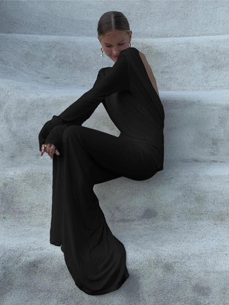 Backless Slim Fit Long Sleeve Dress – Elegant Autumn Style