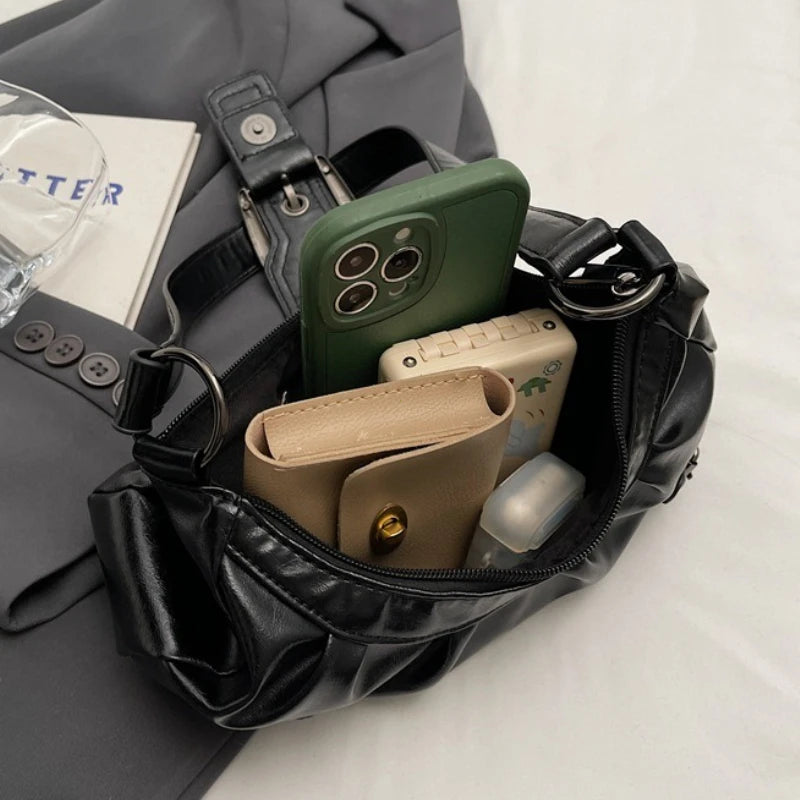 Retro Pleated Hobo Bag