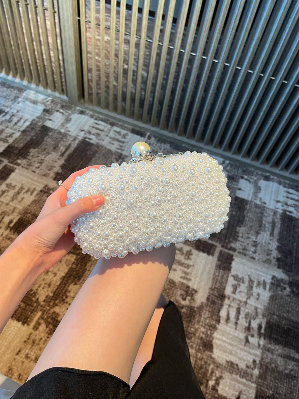 Luxury Pearl Beaded Evening Clutch
