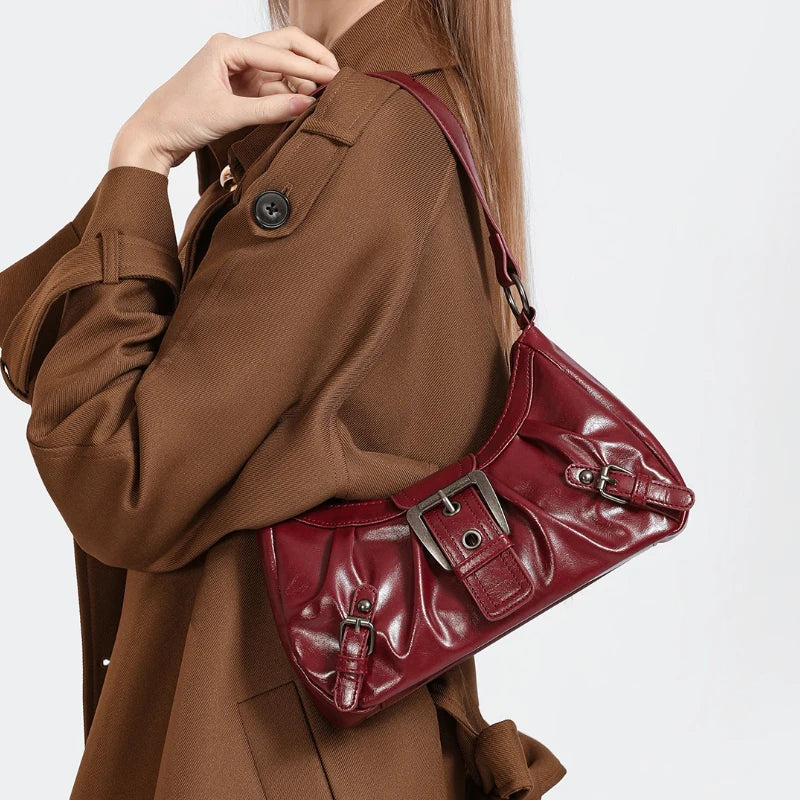 Retro Pleated Hobo Bag