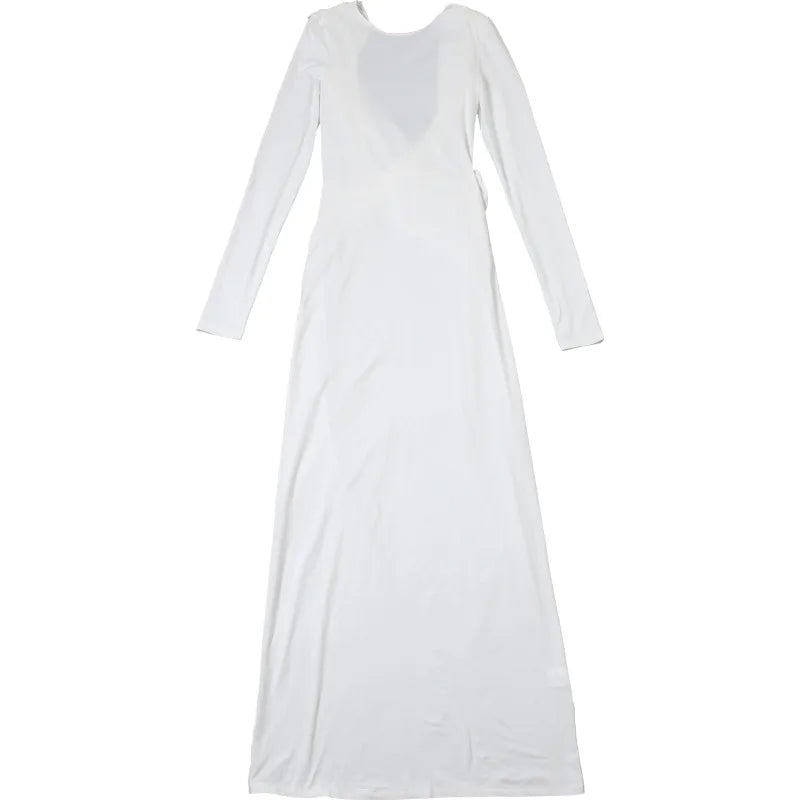 Backless Slim Fit Long Sleeve Dress – Elegant Autumn Style