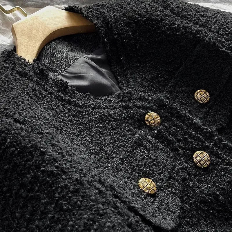 Black Tweed Cropped Jacket