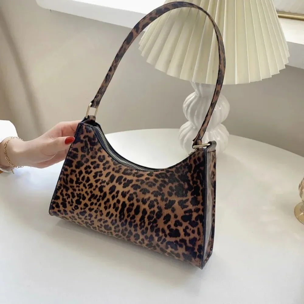 PU Leather Animal Print Shoulder Bag