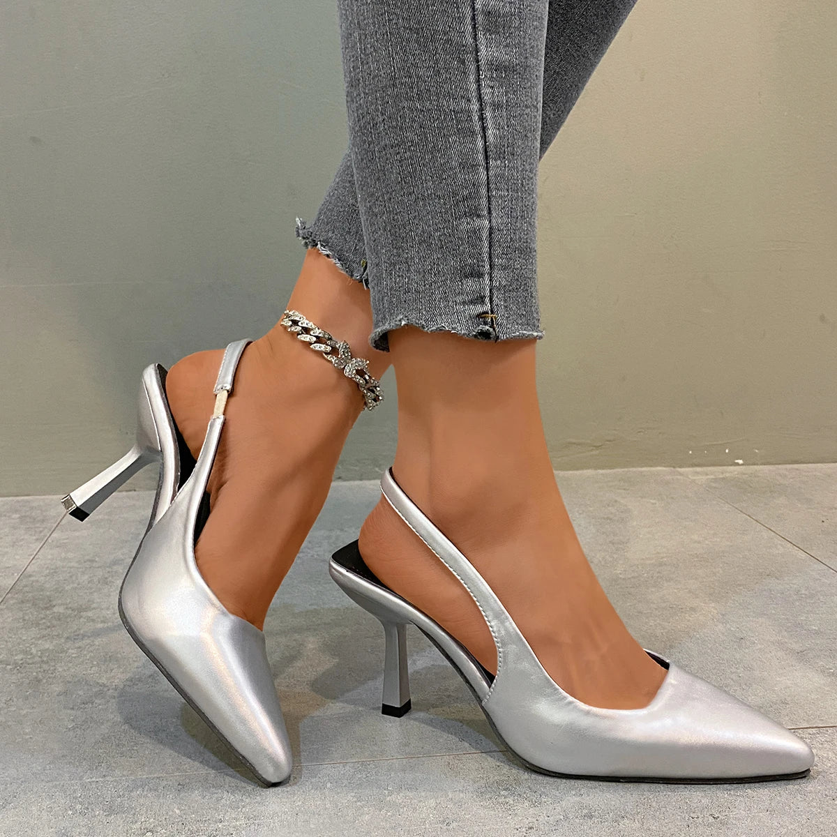 Women's Summer Pointed Toe PU High Heel Pumps