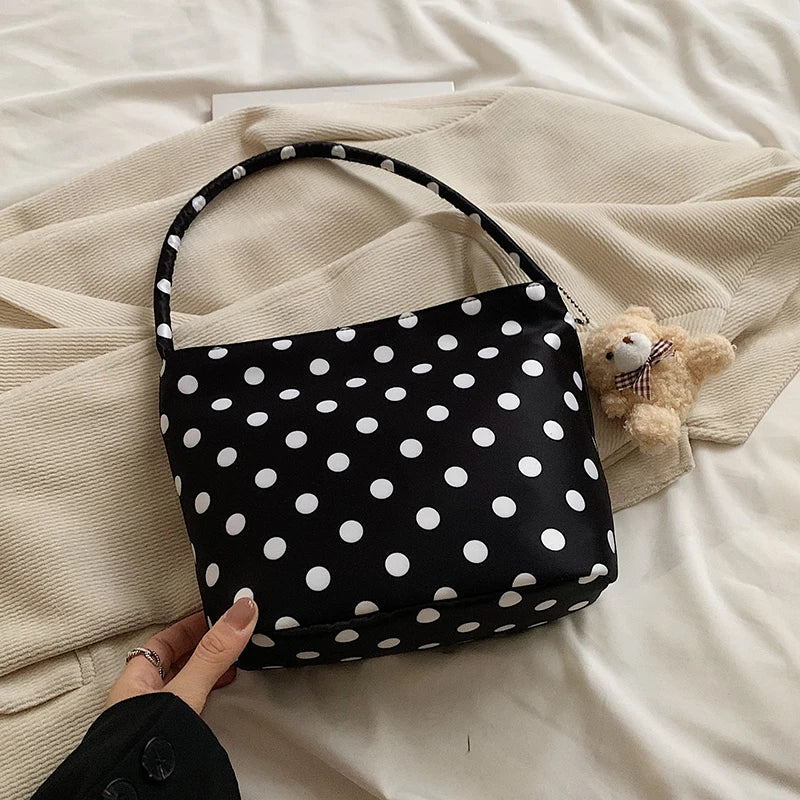 Polka Dot Bucket Shoulder Bag