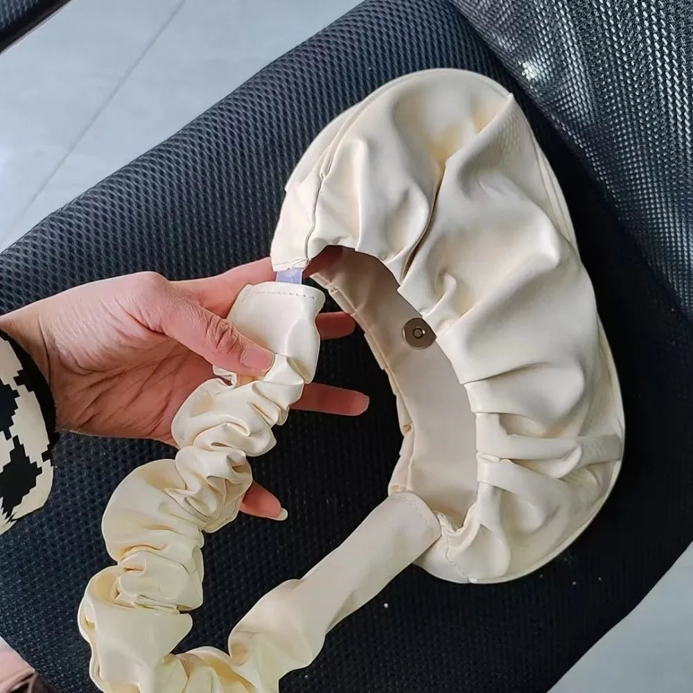 PU Pleated Cloud Handbag