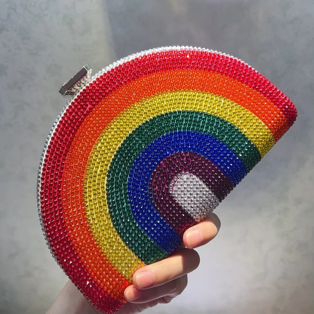 Rainbow Crystal Evening Clutch