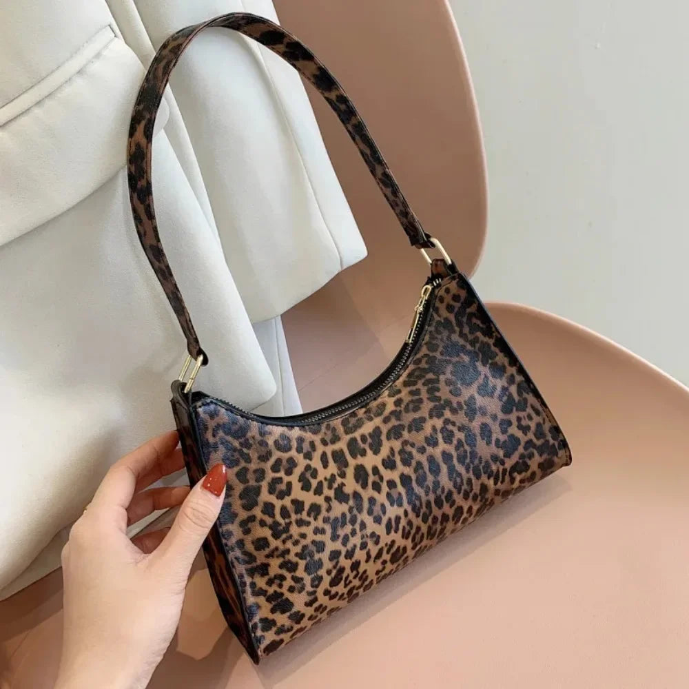 PU Leather Animal Print Shoulder Bag