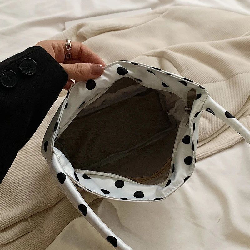 Polka Dot Bucket Shoulder Bag