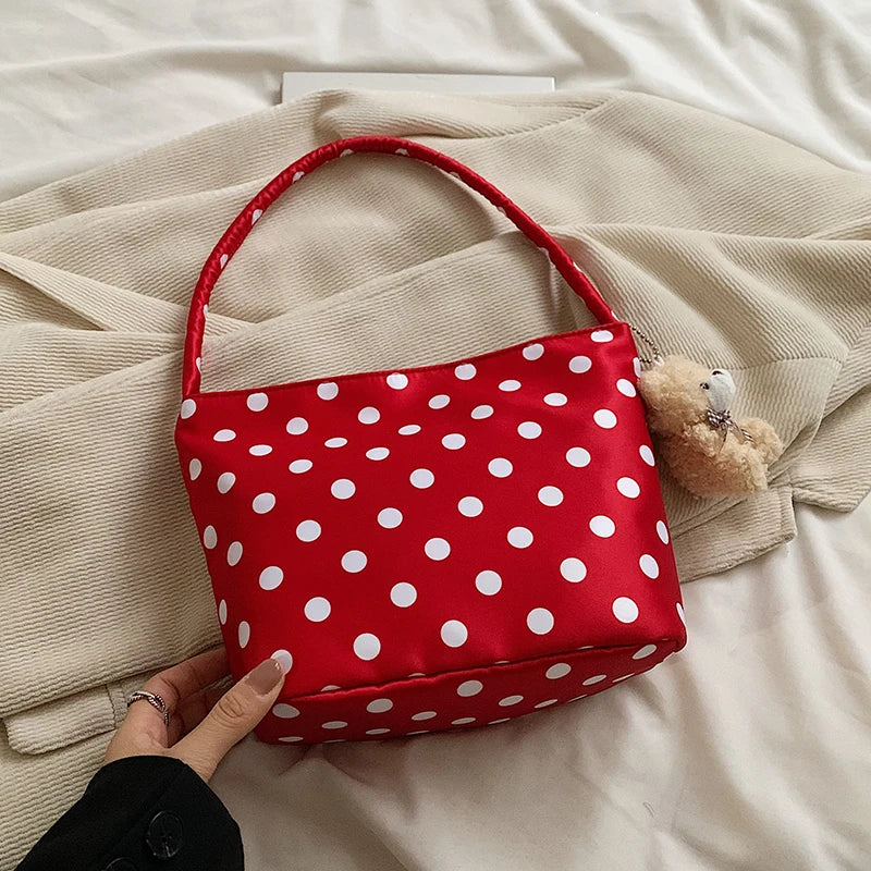 Polka Dot Bucket Shoulder Bag