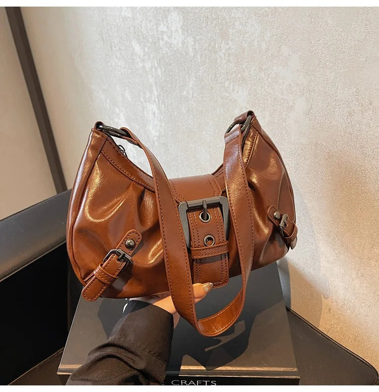 Retro Pleated Hobo Bag