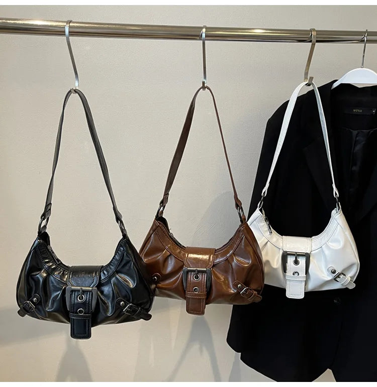 Retro Pleated Hobo Bag