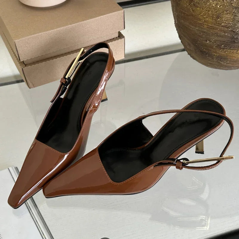 Aneikeh 2025 Summer Slingback Thin High Heel Pumps