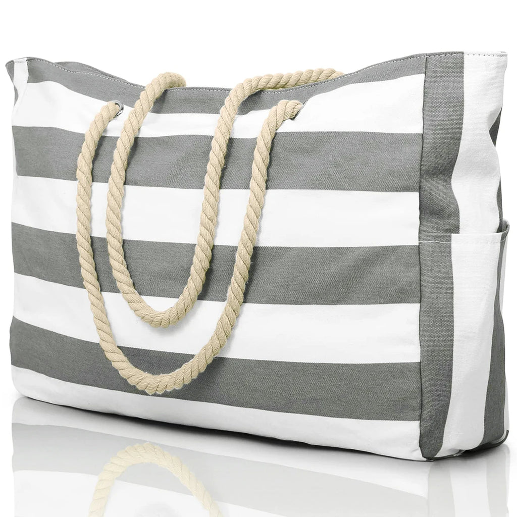 Foldable Striped Beach Bag