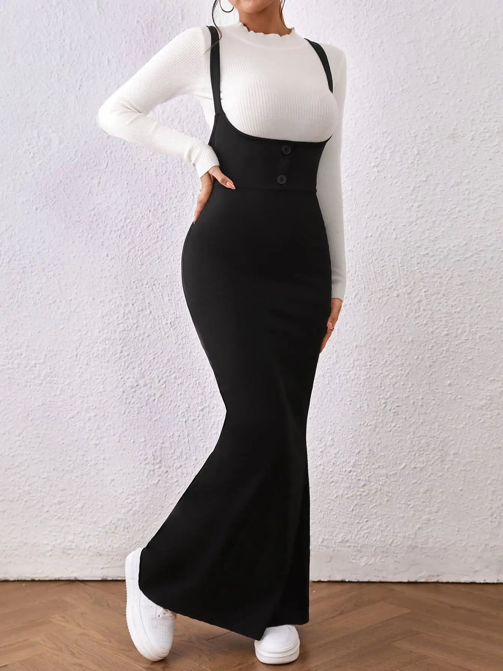 Elegant Suspender Fishtail Long Dress