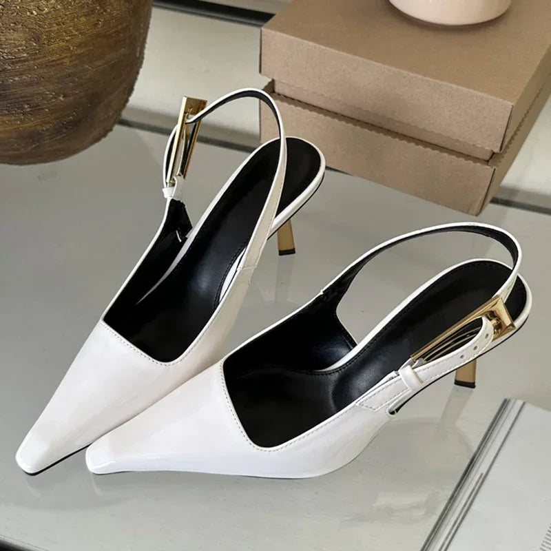 Aneikeh 2025 Summer Slingback Thin High Heel Pumps