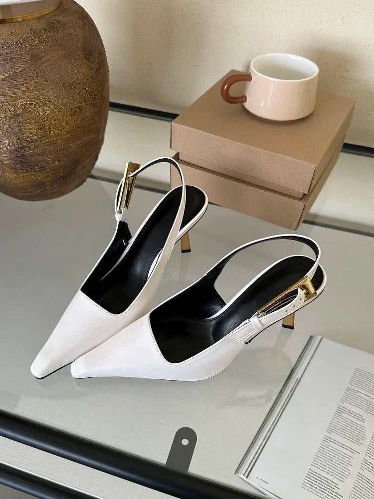 Aneikeh 2025 Summer Slingback Thin High Heel Pumps