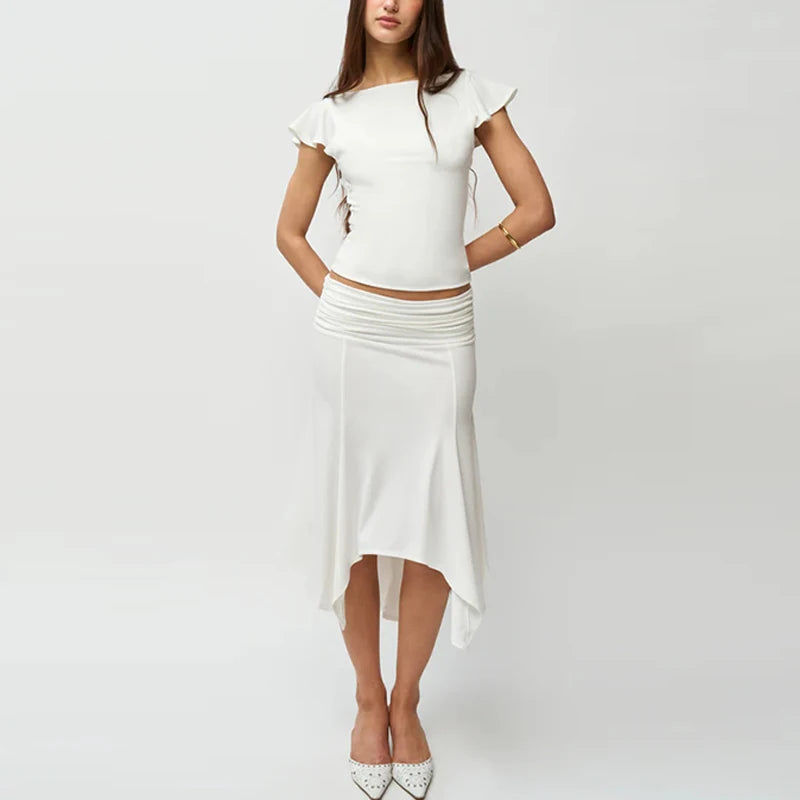 2025 Euro-American Slim Fit Two-Piece Skirt Set